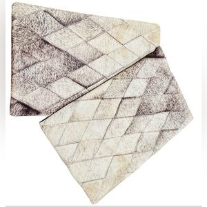 2 Ashley Furniture faux cowhide accent pillow covers western southwestern cabin